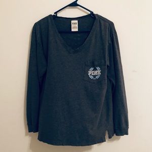 Victoria’s Secret PINK Size Small Grey Long Sleeve Shirt